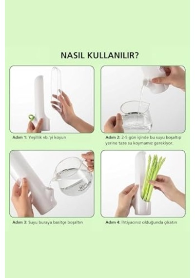 Taze Tutma Kabı - 2 Li Ekonomi Seti - Buzdolabı Organizer Maydanoz Dereotu Ve Nane Saklama Kabı Otların Ömrünü 3 Diğer
