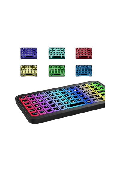 Northcity Rgb Işıklı Kablosuz Mini Klavye - 10mm İnce Gövde, Bluetooth 5.2