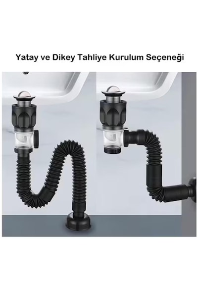 Koku Haşere Önleyici Banyo Lavabo Gider Borusu, Genişletilebilir Standart Banyo Ve Lavaboları İçin