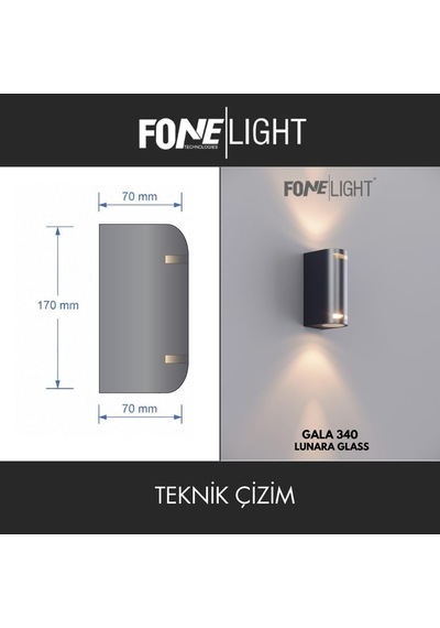 Lunara Glass Led Duvar Apliği Ip65 Alüminyum İç Mekan Dış Mekan Modern Bahçe Balkon Teras Cephe Aydınlatma 3000k Genel