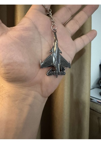 Herşey Nota F16 Savaş Uçağı Uçak Hostes Pilot Siyah Metal Anahtarlık