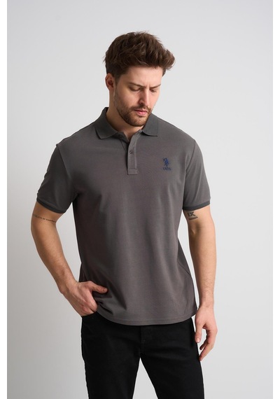 Alexander Gardi Alexandergardı Polo Yaka Düğmeli T-shirt Antrasit