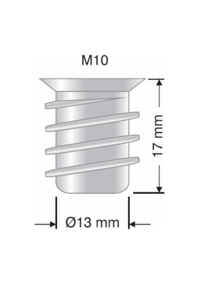 Metal Dübel Mobilya Bağlantı Zamak Vida Yuvası M6 8X20 10 Adet