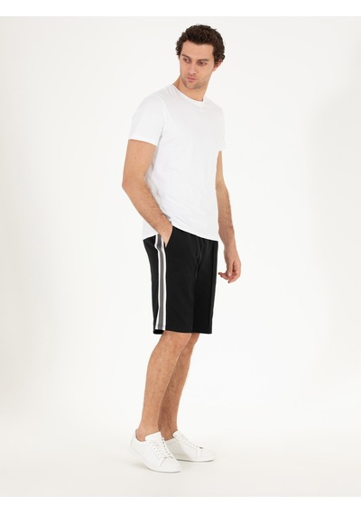 Cacharel Siyah Slim Fit Örme Şort