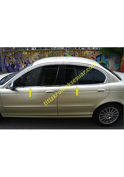 Jaguar X-Type Krom Cam Altı Çıtası Aksesuarı 4 P. Paslanmaz Çelik
