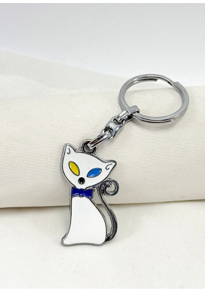 Metal Kedi Figürlü Anahtarlık, Hediyelik Kedili Anahtarlık