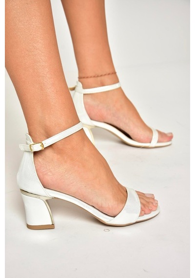 Fox Shoes U820231509 Sedef Kalın Topuklu Kadın Ayakkabı SEDEF