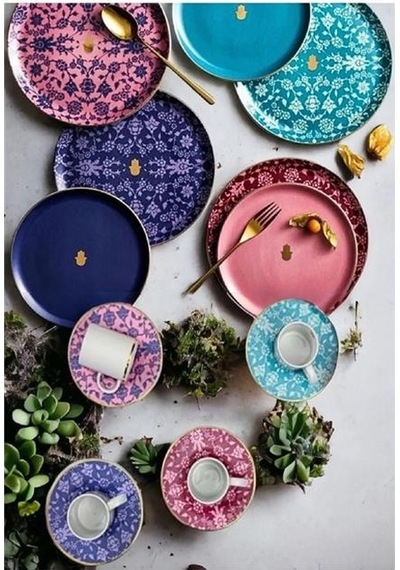 Porland 16 Parça Glamorous Pasta Ve Kahve Seti Çok Renkli