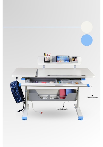 Vega Standart Yükseklik Ve Eğim Ayarlı, Bilgisayar Ve Oyuncu Masası, Ofis Ve Çalışma Masası Mavi Gri Vega Standart Yükseklik Ve Eğim Ayarlı, Bilgisayar Ve Oyuncu Masası, Ofis Ve Çalışma Masası Mavi Gri