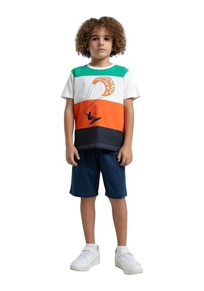 Rolypoly Erkek Çocuk Pamuk Kısa Kol Şortlu Pijama Takımı Rp3548 Lacivert Rolypoly Erkek Çocuk Pamuk Kısa Kol Şortlu Pijama Takımı Rp3548 Lacivert