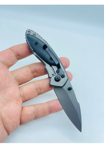 Sibirya Marka Siyah Ahşap Kasa Metal Kamp Bıçak //15cm-s15 Gri - Siyah