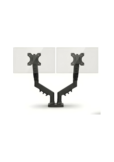 17 32 İnç Amortisörlü Çiftli Pivot Monitör Kolu, Gazlı Yaylı, 2 9 Kg, Çift Montaj Seçeneği Sıkıştırma Ve Vidalama, 360 Döner, Vesa Uyumlu Stant, F160