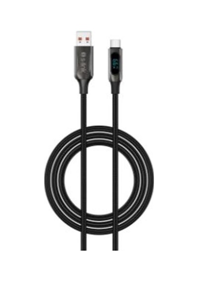 S-link Armor Led Uc-066 66w 1m Usb To Type-c Pd Örgülü Led Başlıklı Siyah Hızlı Şarj Kablosu Kdo