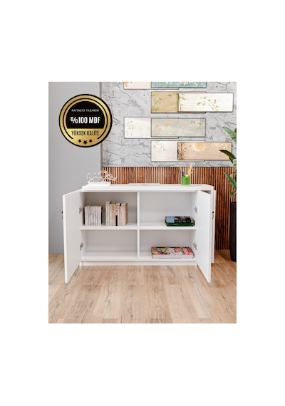 Rafineri Flor Çalışma Masası Dolaplı Açılır Katlanır Masa Mdf Beyaz