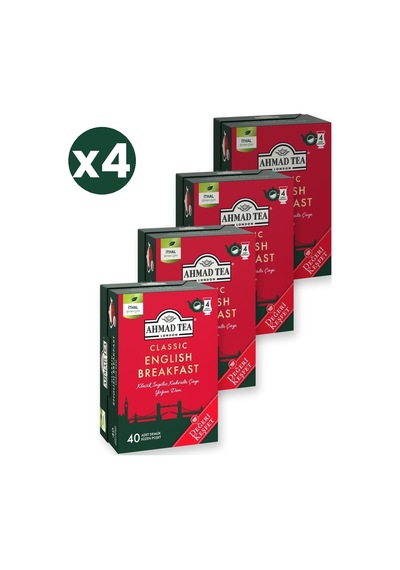 Ahmad Tea Klasik English Breakfast Demlik Poşet Çay 40x2 G 4'li Ekonomik Paket Toplam 160 Demlik Poşet