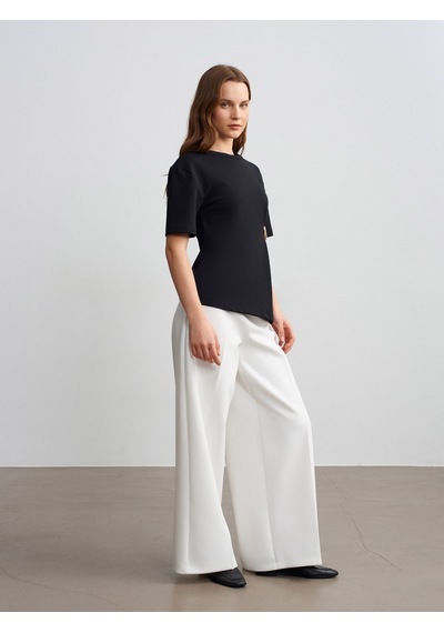 Dilvin 32445 Aksesuar Detaylı Basic T-shirt-siyah Siyah
