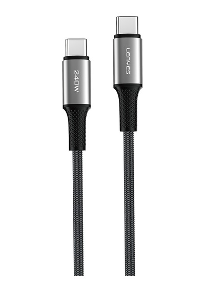 Lenyes Lc564 Type-c To Type-c Pd Örgülü Hızlı Şarj Özellikli Data Ve Şarj Kablosu 240w 2m Siyah