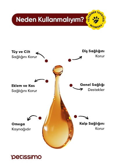 Petissimo Care Kedi Ve Köpekler İçin Balık Yağı - Omega 3-6 İçerikli Tüy Ve Genel Sağlık  - 200 Ml