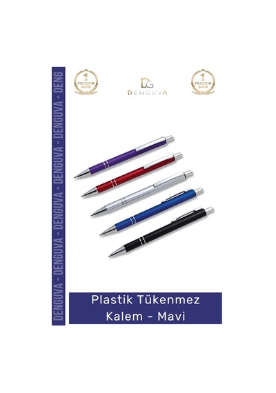 Kalem Promosyon Logo Baskılı Kaliteli Ergonomik Şık Ofis Gereci Plastik Tükenmez Kalem Mavi