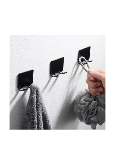 2'li Permatik Tutucu Banyo Lif Ask Mat Siyah
