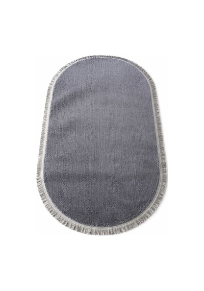 Melena Carpet Premium Peluş Yolluk Kaymaz Taban Yumuşak Dokulu Oval Modern Halı Antrasit