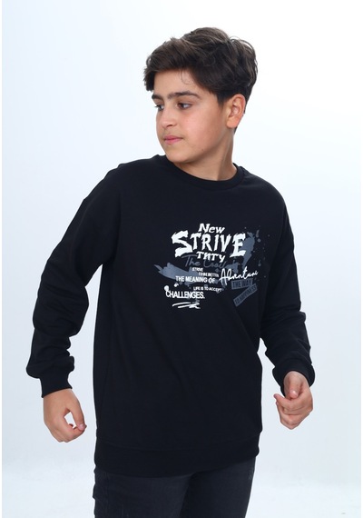 Toontoy Kids Toontoy Erkek Çocuk New Strıve Baskılı Sweatshirt Siyah