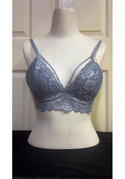 Koza Kadın Desteksiz İpli Soft Bralet Sütyen-gri