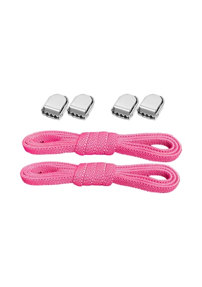 Akıllı Kilitli Ayarlanabilir 1 Çift Fuşya Pembe 6 Mm Lastik Pratik Bağcık Pembe