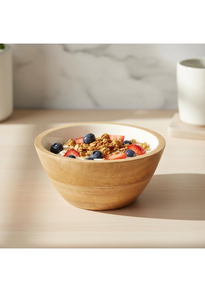 Deconox Mango Ağacı Kase - 15 Cm Krem Renkli Dekoratif Ahşap Sunum Kasesi - Doğal Çerezlik, Sosluk Ve Kahvaltılık