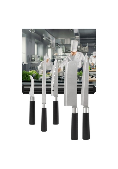 Mıknatıslı Paslanmaz Duvar Bıçak Askısı Standı 33 Cm Pratik Metal Askısı Mutfak Askısı Metal Çok Ren Diğer