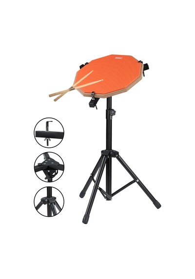 Midex Dd-1012-pak Bateri Davul Çalışma Pedi Seti 12 İnç Drum Practice Pad