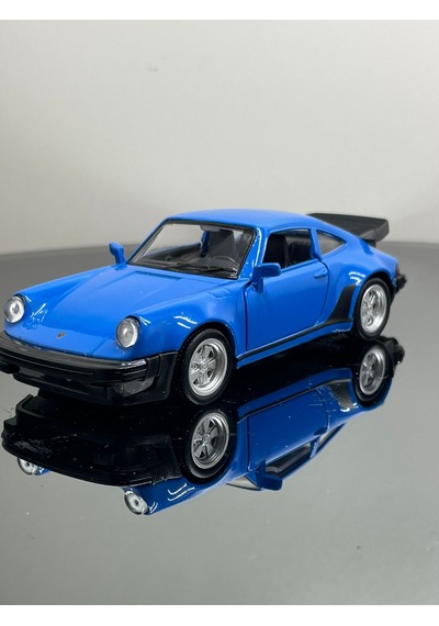 Porsche 911 Turbo 3.3 1:32 Ölçek Metal Çek Bırak Model Araba 12 Cm - Mavi