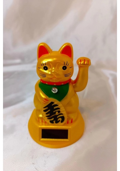 Maneki Neko Feng Shui Bereket Şans Mutluluk Çağıran Şans Kedisi Solar Panelli Hareketli Pati Maneki Neko Feng Shui