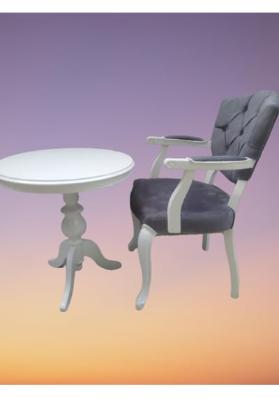 Bengimobilya Fiskos-Berjer Sandalye Kelebek Model Parlak Beyaz Babyface Kapito (495733693) Lila