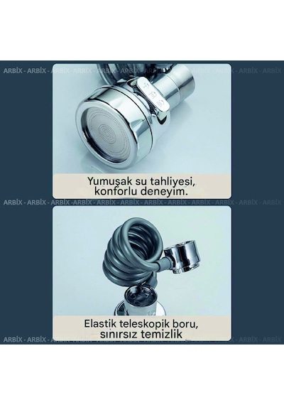 Uzatma Hortumlu 3 Fonksiyonlu Tasarruflu Musluk Başlığı Batarya/musluk Kuaför Berber Musluk Ucu Diğer