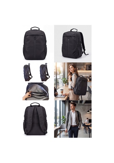 Multimission Usb Şarj Unisex Laptop Sırt Çantası Üniversite Okul Günlük Kullanım Çantası Hafif E... Siyah