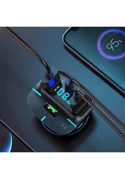 Bluetooth Araç Kiti, Telefon Cevaplama, Çakmaklık Şarj Ve Fm Transmitter, Mp3 Çalar - F9
