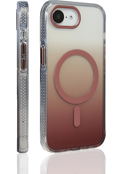 Apple Uyumlu iPhone 17e Kılıf M-safe Şarj Özellikli Transparan Renk Geçişli Zore Toros Kapak - Gold
