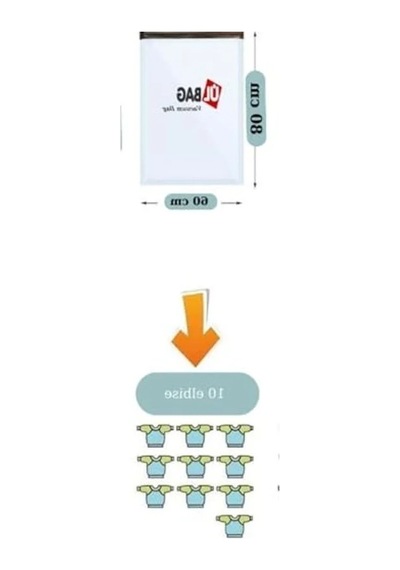 3 Adet Orta Boy 60 Cm X 80 Cm Vakumlu Poşet - Vakumlu Hurç - Vakumlu Torba