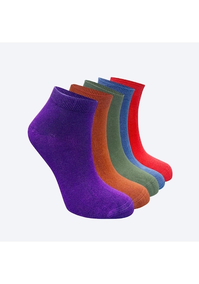 Kral Socks Kadın Kaliteli Bambu Patik 5'li Dikişsiz Görünmez Parfümlü Çorap Asorti 5