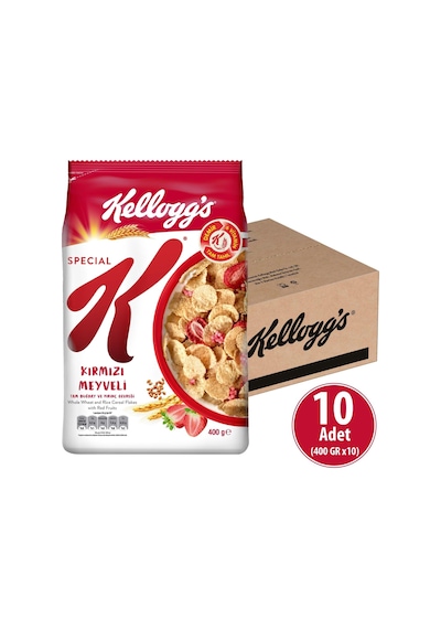 Kellogg's Special K Kırmızı Meyveli Kahvaltılık Tam Buğday Ve Pirinç Gevreği 10 x 400 G