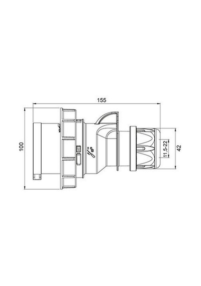 Mete Enerji 5x32a. Ip67 Düz Fiş- Vidalı Bağlı 406112v
