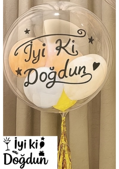 Kişiye Özel Yazı Sticker, Balon Üzeri Yazı, Balon Sticker Transfer Folyo, Balon Etiketi, Bobo Balon Çok Renkli