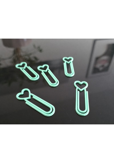 3d Baskı Kalp Figürlü Ataç - 10lu Set - Mint