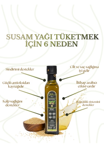 Soğuk Sıkım Susam Yağı 250 Ml %100 Doğal Katkısız Saf Susam Yağı