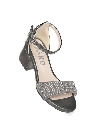 Kiko Kids Heidi Vakko Günlük Kız Çocuk 3 Cm Topuk Sandalet Ayakkabı Platin Platin