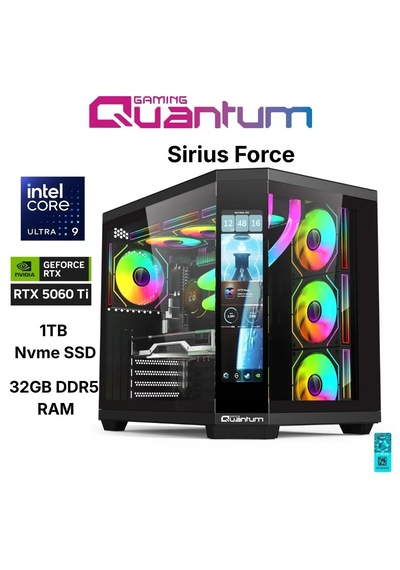 Quantum Sirius Force Ultra9 285k 32gb 1tbssd Rtx5060ti Freedos Gaming Masaüstü Bilgisayar 00301