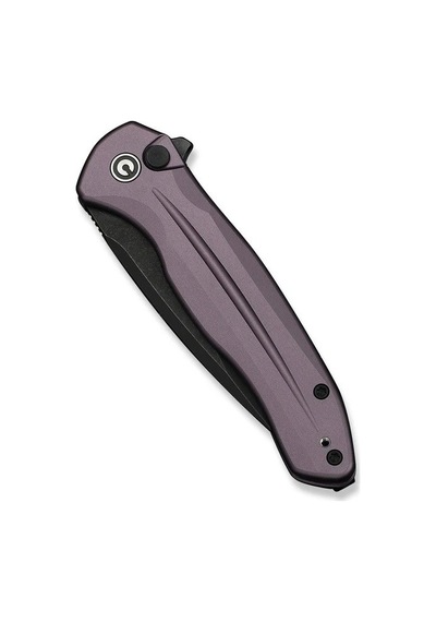 Civivi Button Lock Kitefin Purple Aluminum Handle Black Stonewashed 14c28n Blade Kamp Çakı Mor