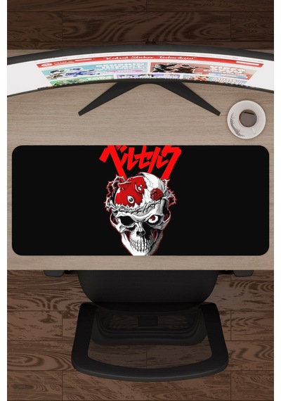 Berserk Kaymaz Dikişli Kauçuk Oyuncu Mousepad V3 - 70x30 Xl Gaming Mouse Pad Fare Altlığı