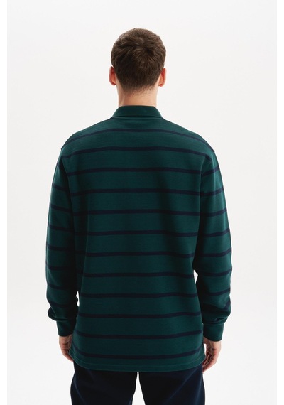 AR-MA Arma Erkek Regular Fit Çizgili %100 Pamuk Ringel Ottoman Kumaş Polo Yaka Ribanalı Sweatshirt K30554952502 Yeşil AR-MA Arma Erkek Regular Fit Çizgili %100 Pamuk Ringel Ottoman Kumaş Polo Yaka Ribanalı Sweatshirt K30554952502 Yeşil